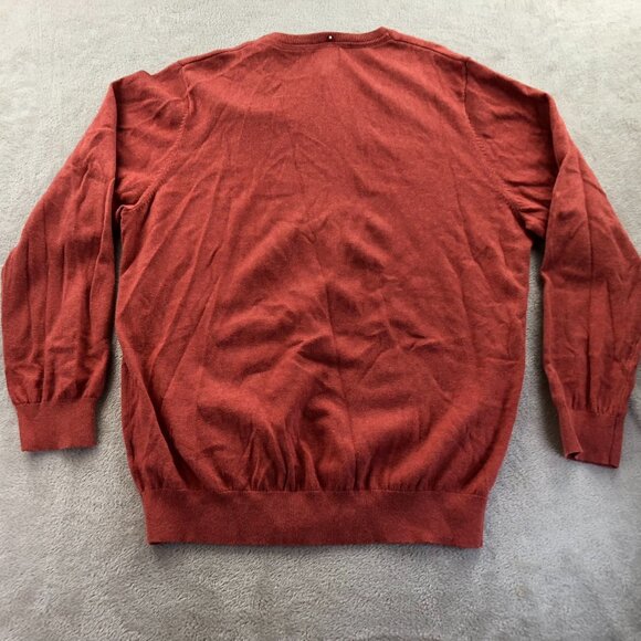 L.L.Bean Mens Sweater Size XL Pullover Classic V-Neck Cashmere Blend Red Casual - Picture 10 of 12